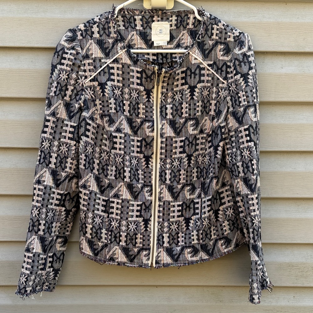 Anthropologie | Hei Hei Jacquard Feifo Jacket Zipper Down size 6